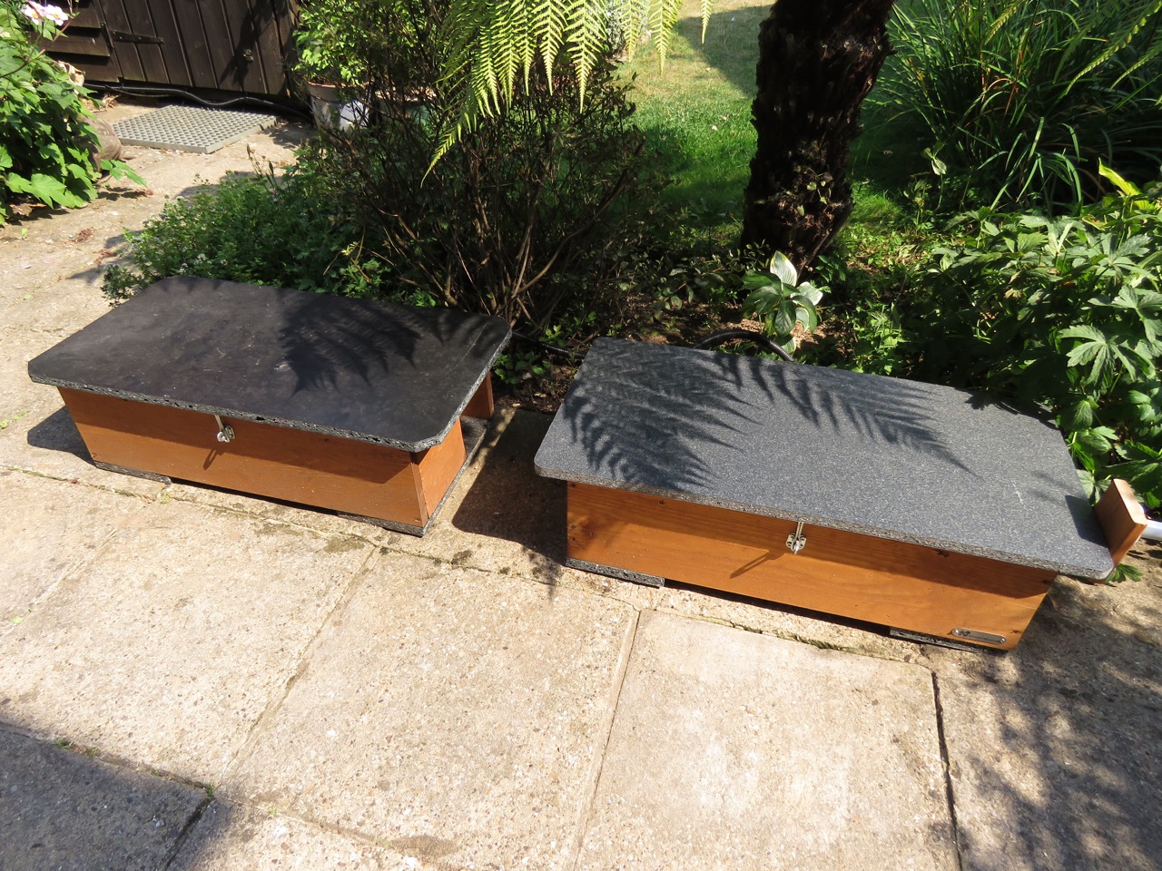 Our two Hedgehog feeders.